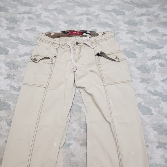 Vintage Levis Pants Womens Large Tan Low Slouch Cargo Pockets Y2K - Picture 2 of 15